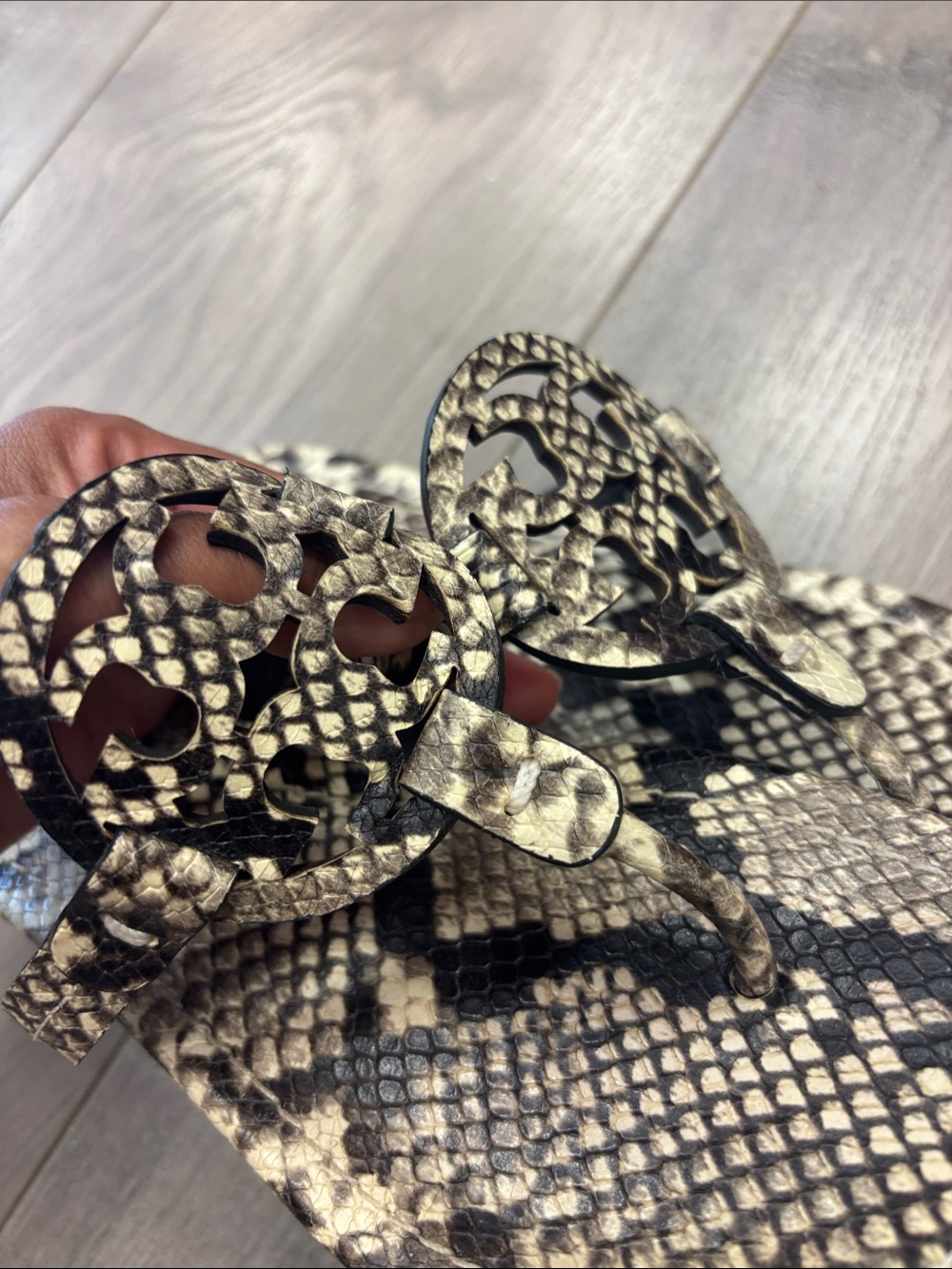 Tory Burch Snake-Print Miller Thong Sandals - Picture 3 of 11